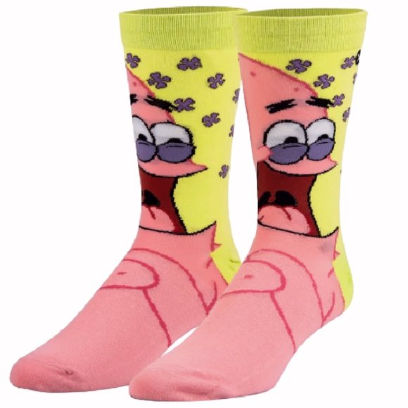 Patrick Star Big Face Athletic Crew Socks - NEW Fast Ship - Picture 1 of 2